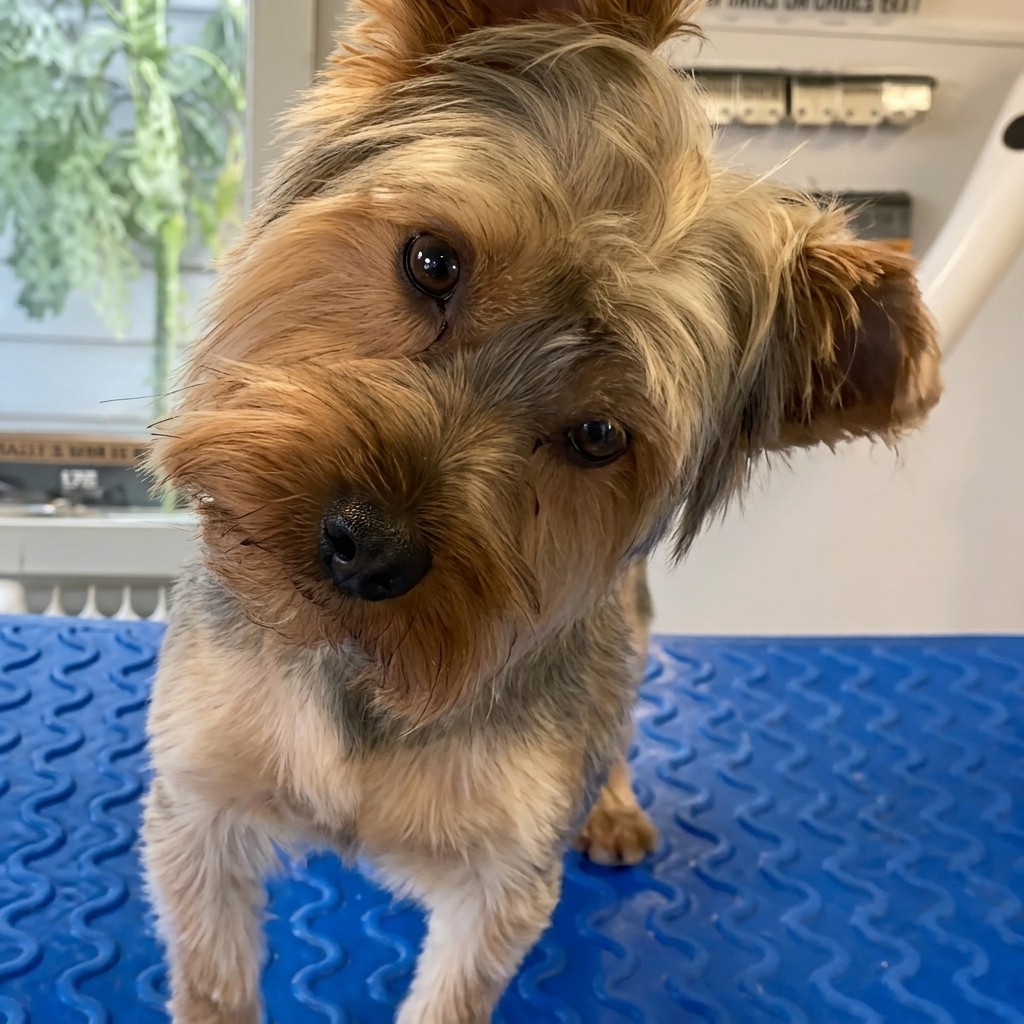 Yorkie groomed at Ridgeway Dog Grooming Studio, Crawley