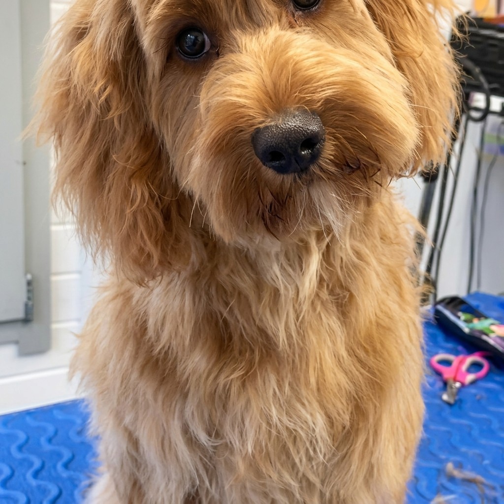 Ruby groomed at Ridgeway Dog Grooming Studio, Crawley